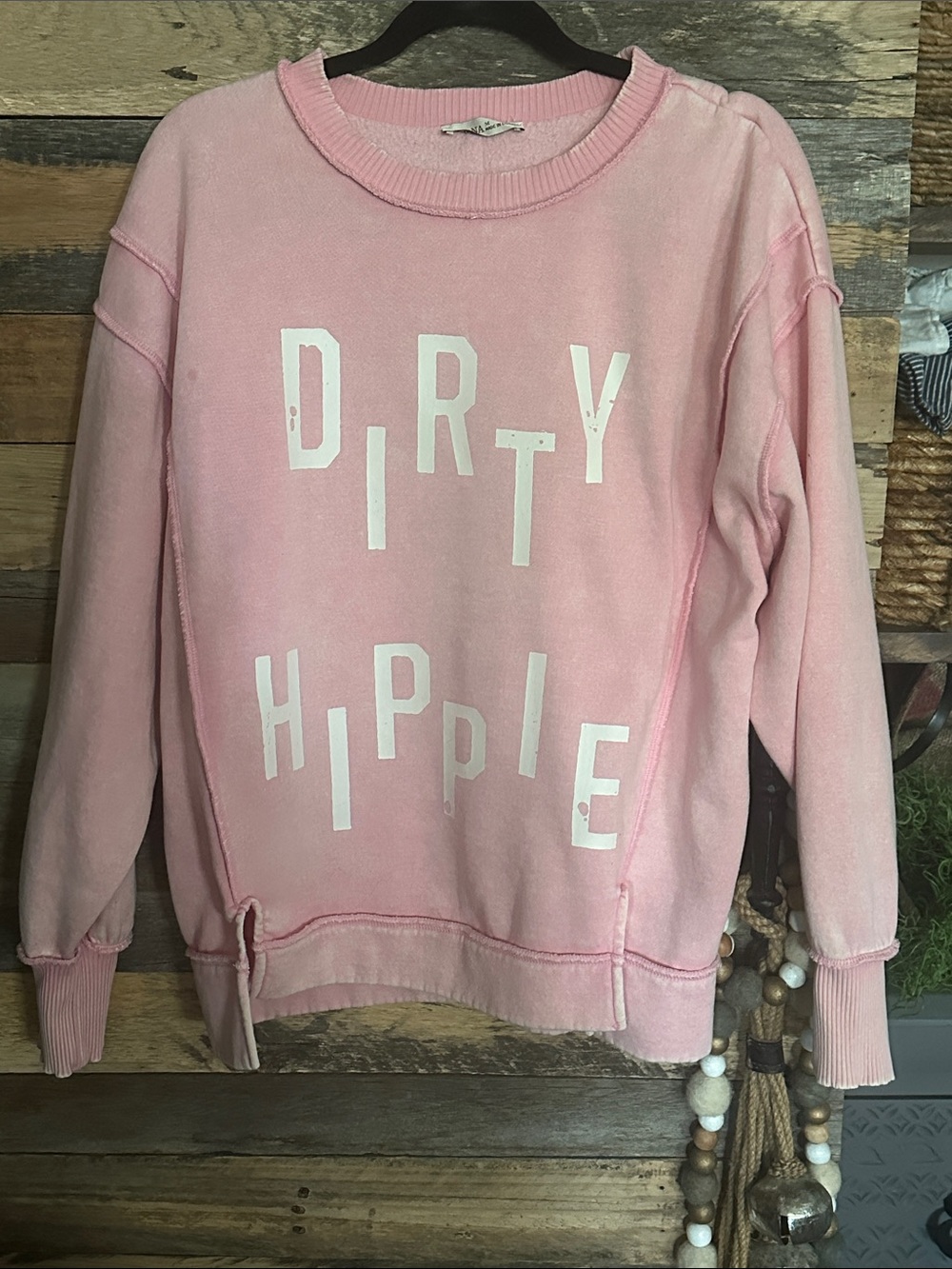 Pink 'Dirty Hippie' Crewneckt Sweatshirt - Women's Camden